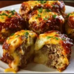 Cheesy Stuffed Meatloaf Bites