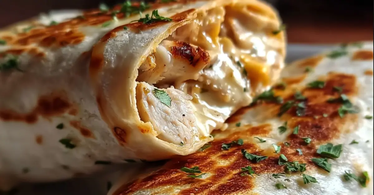 Cheesy Garlic Chicken Wraps