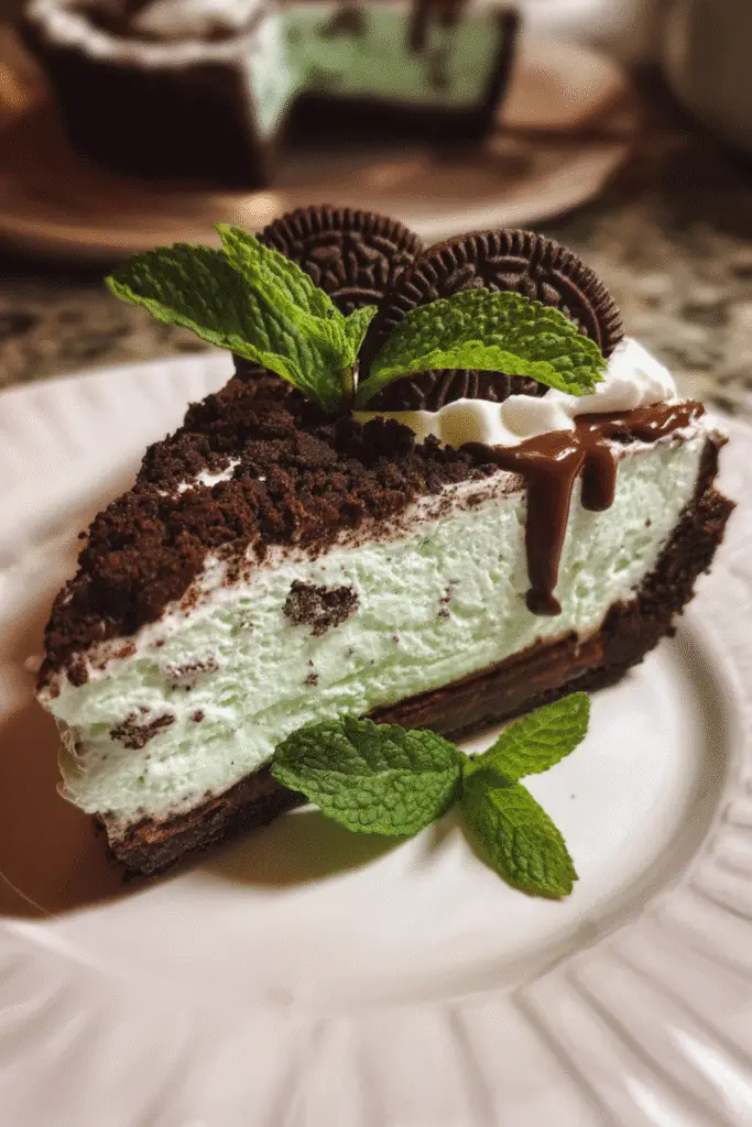 Frozen Mint Oreo Ice Cream Pie