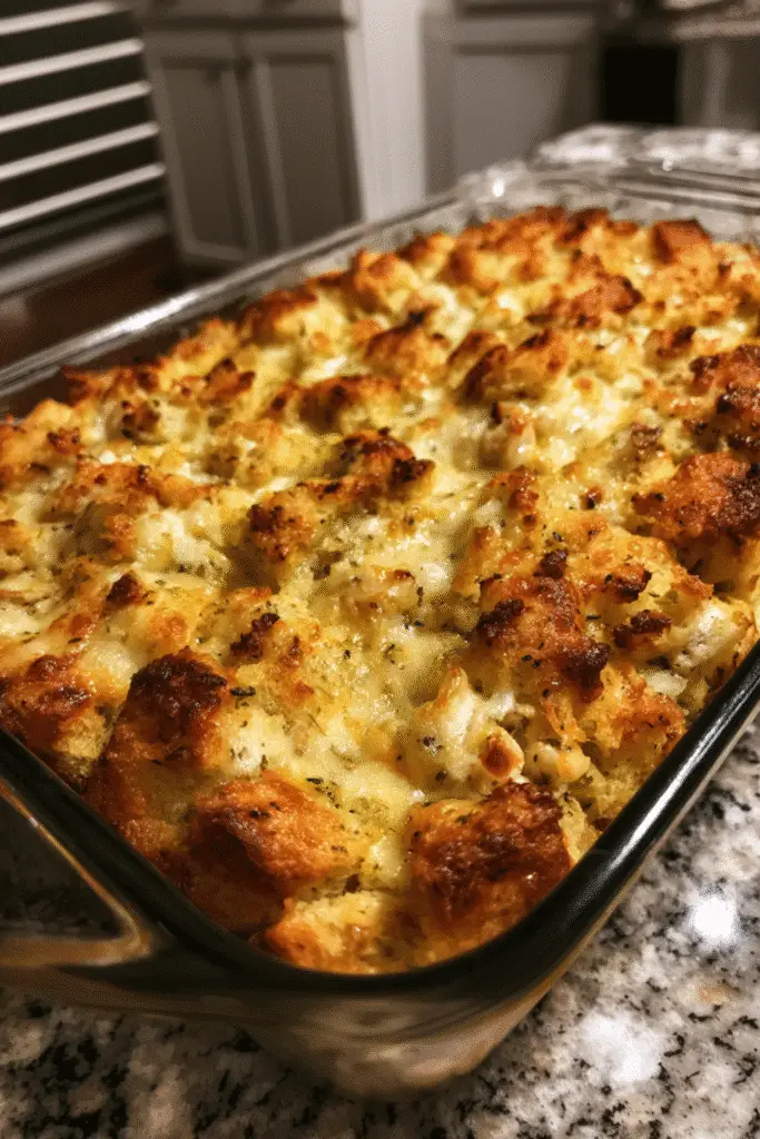 Cheesy Chicken Stuffing Casserole
