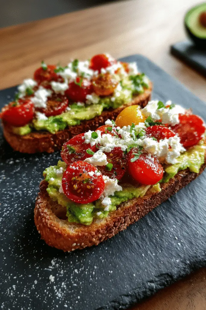 Avocado Toast with Feta and Cherry Tomatoes