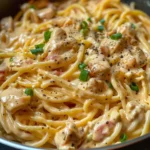 Creamy Crockpot Chicken Spaghetti