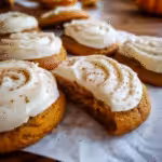 Pumpkin Sugar Cookies with Cream Cheese Frosting