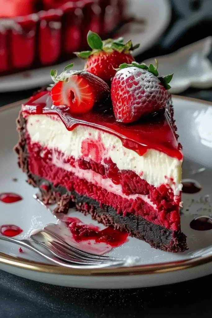 Red Velvet Strawberry Cheesecake
