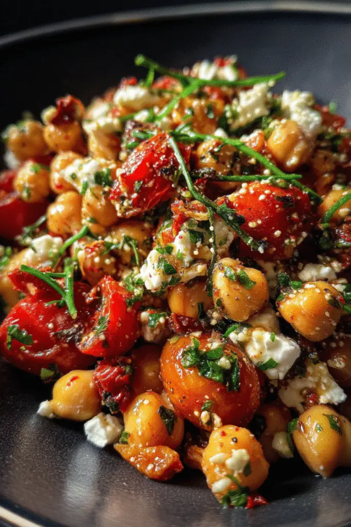 Mediterranean Chickpea Feta Salad