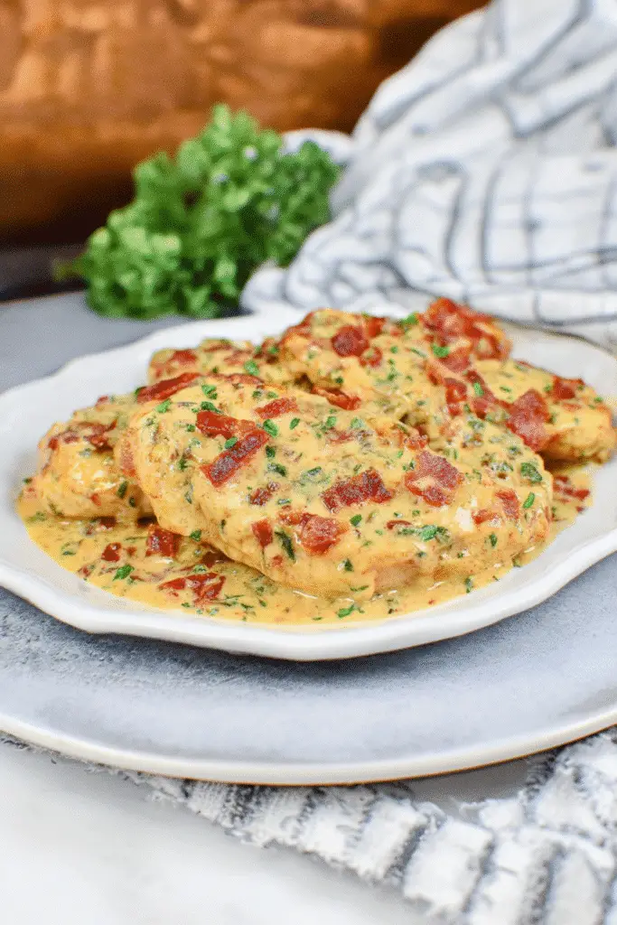 Keto Chicken Skillet With Tomato Basil Cream Sauce