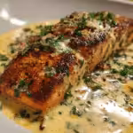 Pan-Seared Salmon with Lemon Garlic Cream Sauce
