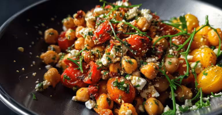 Mediterranean Chickpea Feta Salad