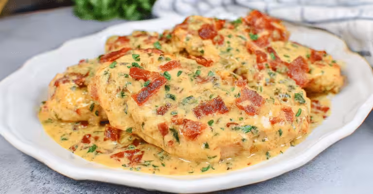 Keto Chicken Skillet With Tomato Basil Cream Sauce