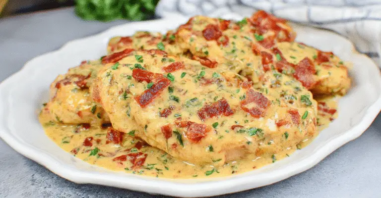 Keto Chicken Skillet With Tomato Basil Cream Sauce