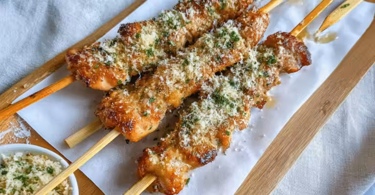 Ranch Garlic Parmesan Chicken Skewers