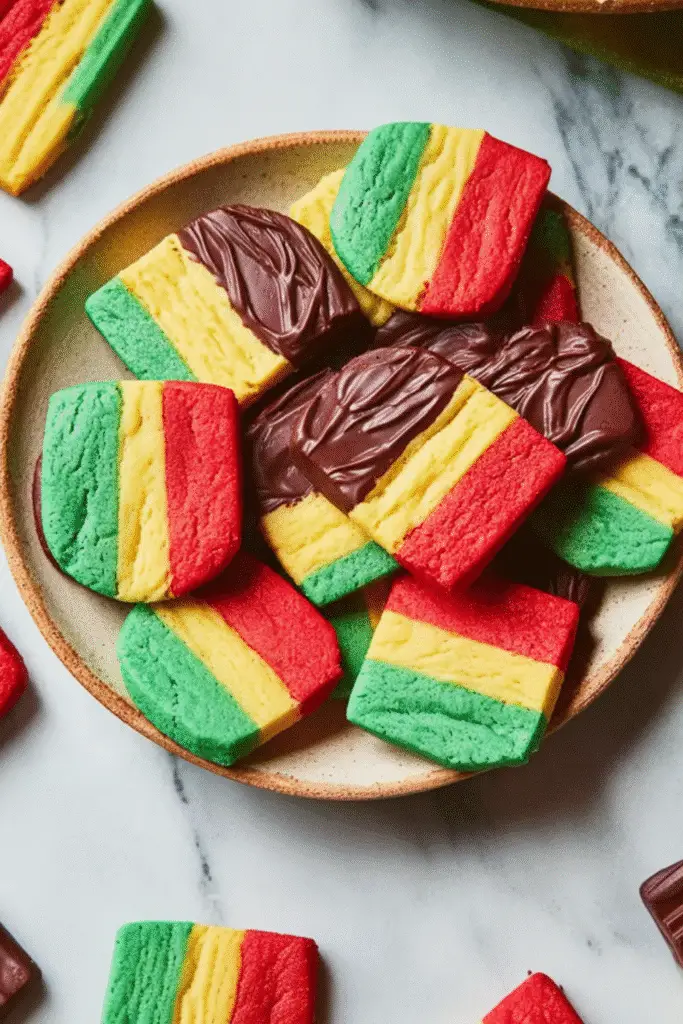 Slice-and-Bake Italian Rainbow Cookies