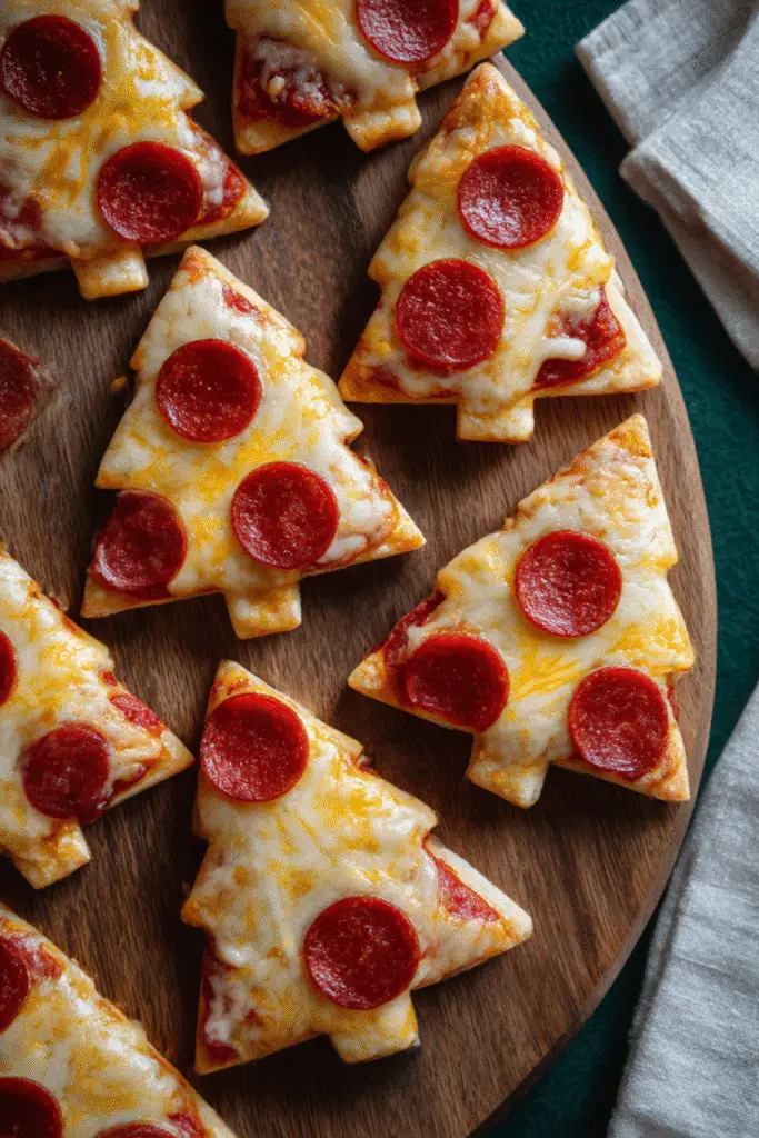Puff Pastry Christmas Tree Pizza Bites 
