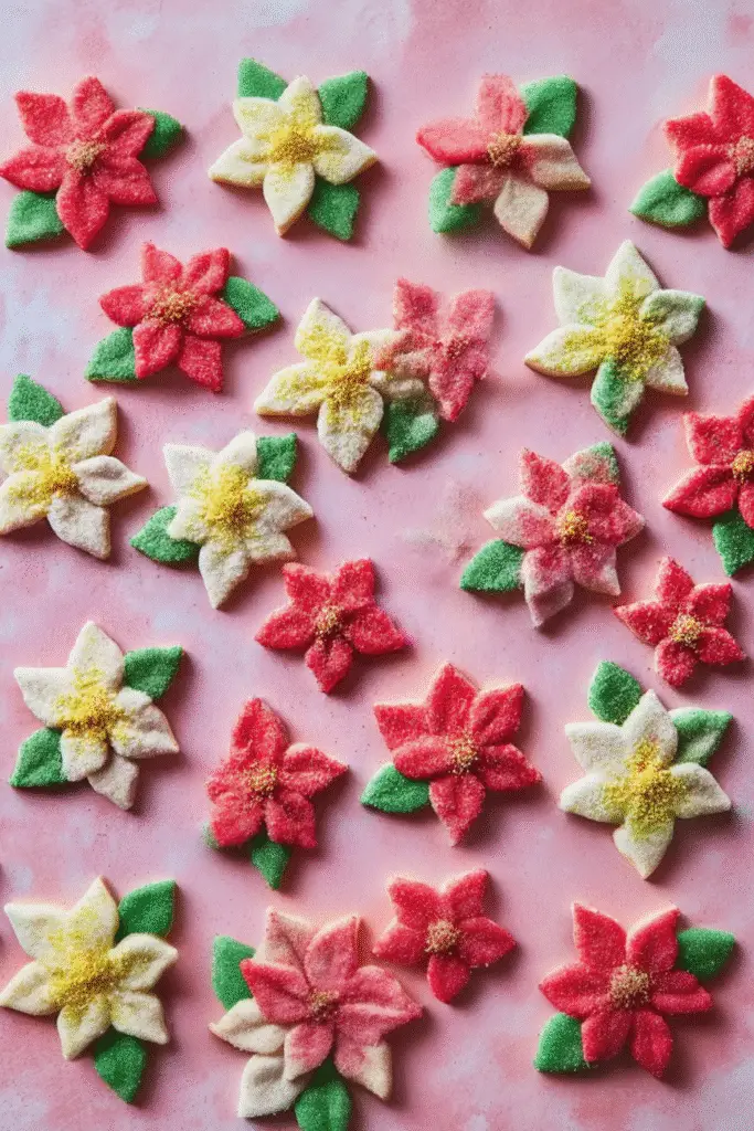 Poinsettia Pinwheel Cookies