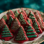 Red Velvet Christmas Tree Linzer Cookies