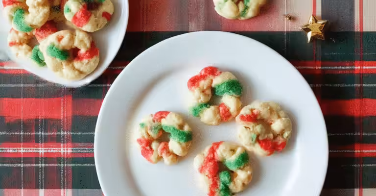 Tri-Color Christmas Spritz Cookies