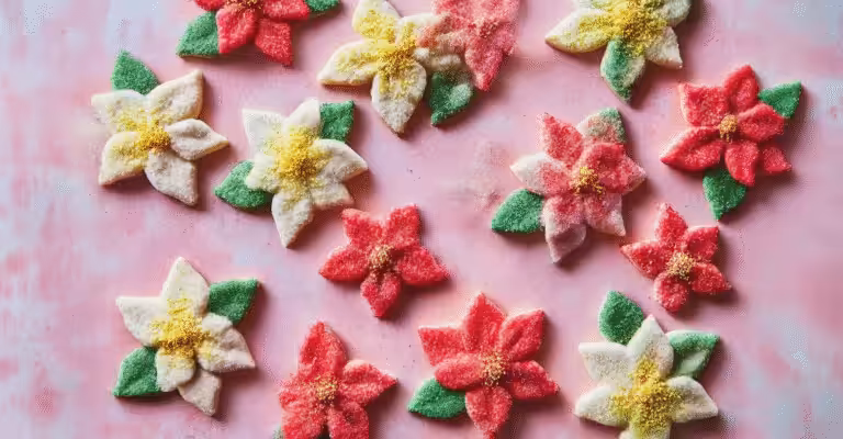 Poinsettia Pinwheel Cookies