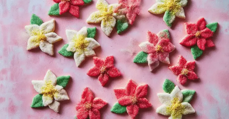 Poinsettia Pinwheel Cookies