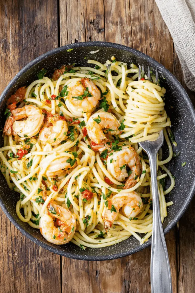 Lemon Garlic Shrimp Pasta