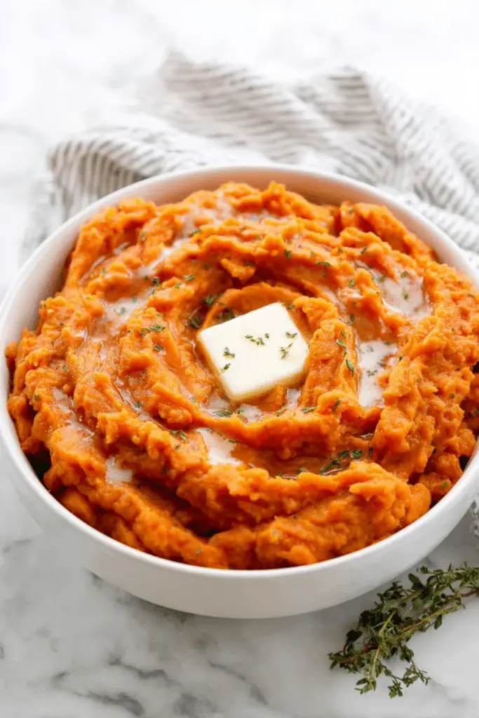 Cinnamon Brown Sugar Mashed Sweet Potatoes