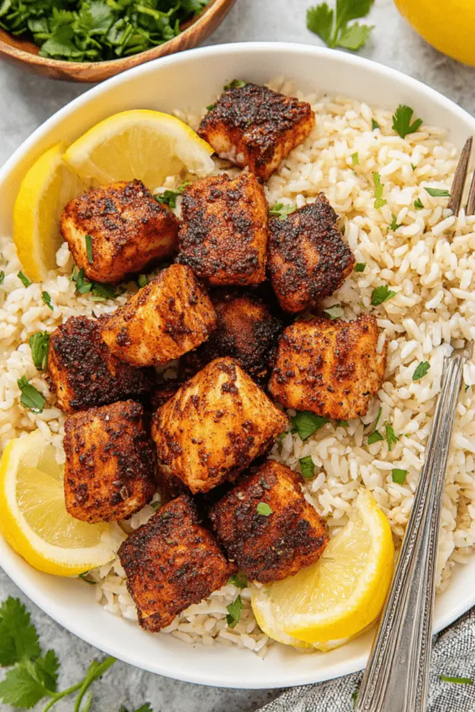 Blackened Air Fryer Salmon Bites