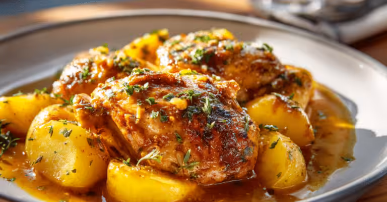 Baked Chicken Thighs and Potatoes