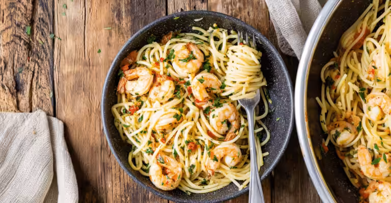 Lemon Garlic Shrimp Pasta