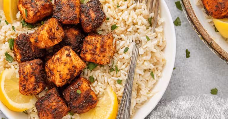 Blackened Air Fryer Salmon Bites