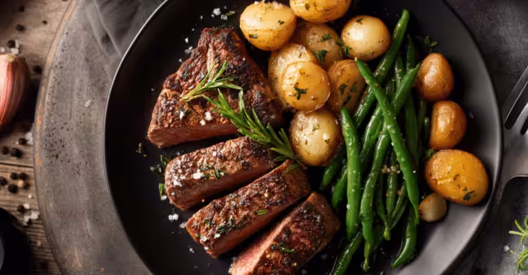 One-Pan Garlic Butter Steak Bites & Potatoes