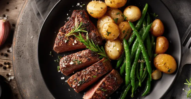 One-Pan Garlic Butter Steak Bites & Potatoes