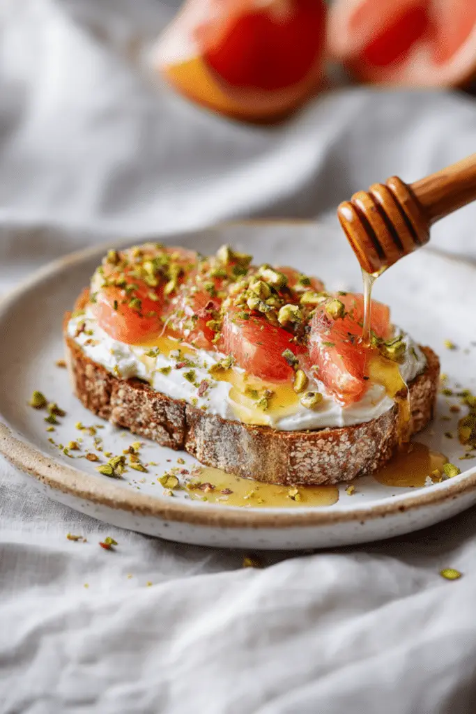 Fresh Fruit and Honey Ricotta Toast