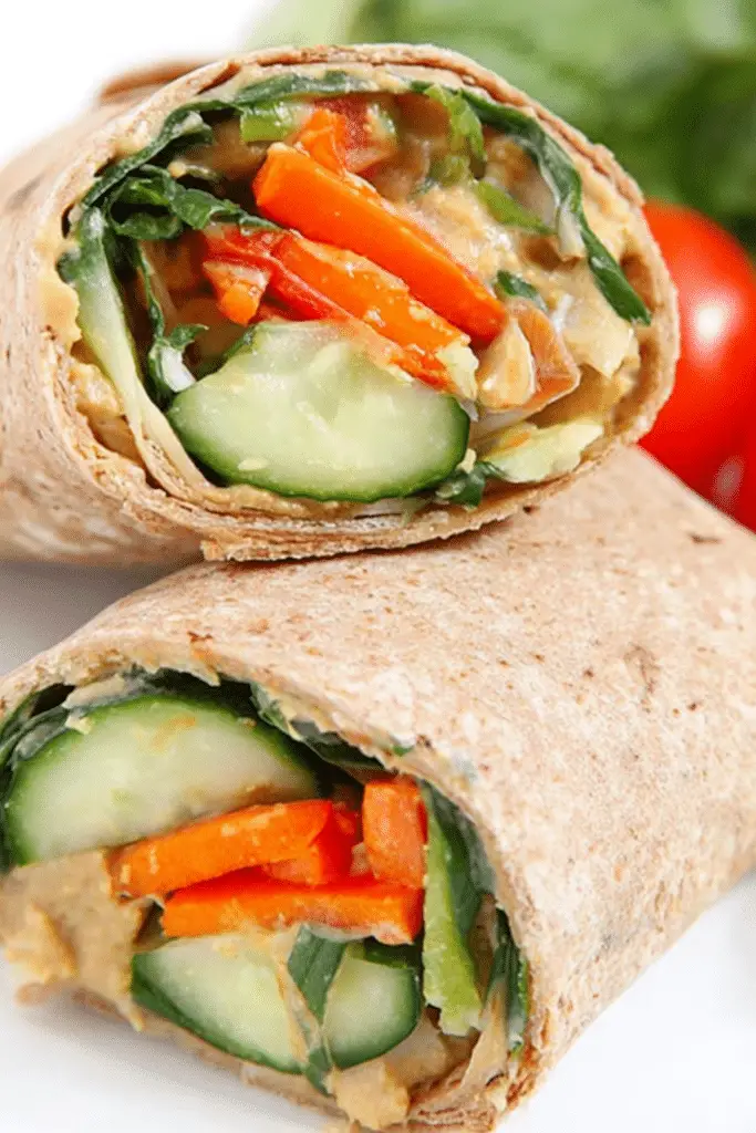 Roasted Veggie Hummus Wraps
