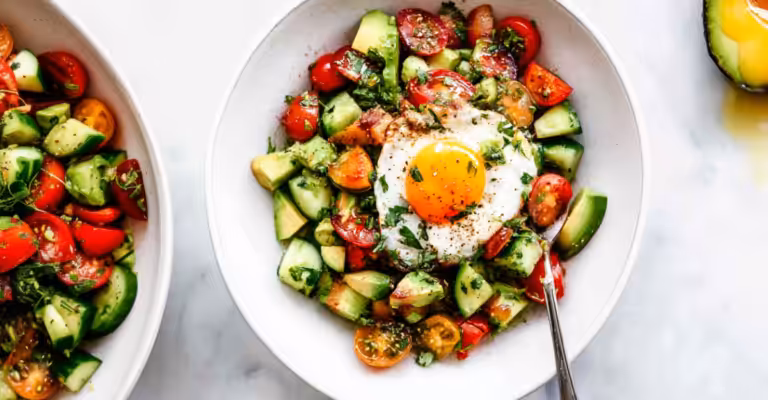 Light Spring Breakfast Salad with Eggs