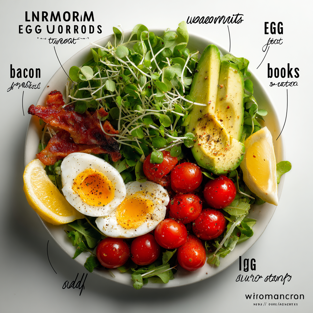 Light Spring Breakfast Salad with Eggs
