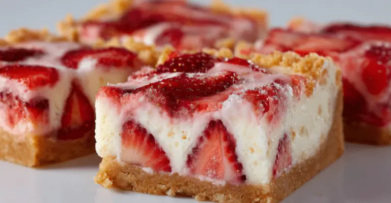 Best Strawberry Cheesecake Bars Recipe: Creamy, Swirled & Irresistible
