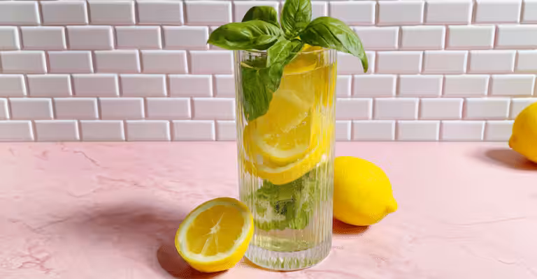 Easy Lemon Basil Sparkling Water Recipe