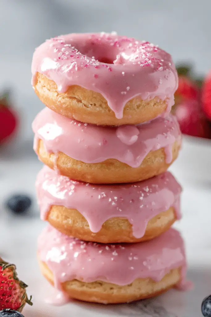 Strawberry Lemon Baked Donuts