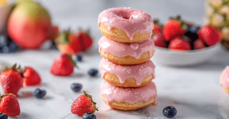 Strawberry Lemon Baked Donuts