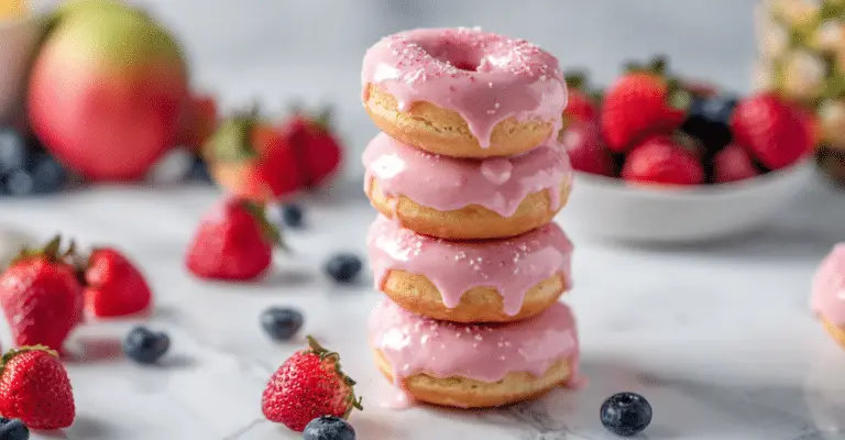 Strawberry Lemon Baked Donuts