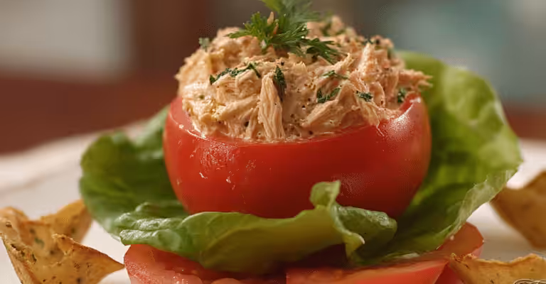Mediterranean Tuna Stuffed Tomatoes
