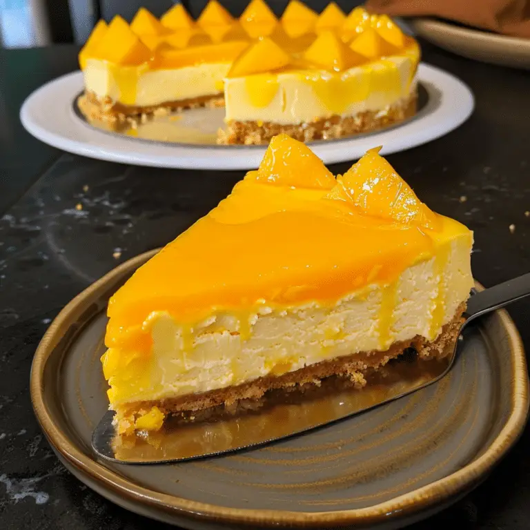 Mango Cheesecake Recipe with Luscious Mango Puree
