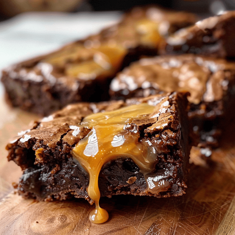 Caramel Brownies with Salty Gooey Center