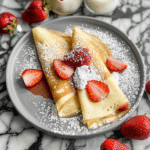 Strawberry Crepes Recipe with Cream Cheese Filling