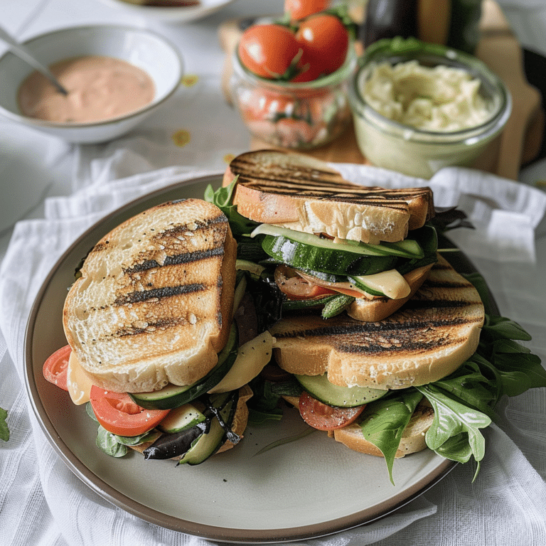 Grilled Veggie Sandwich with Chipotle Hummus