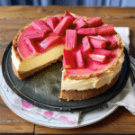 Vanilla Cheesecake with Rhubarb