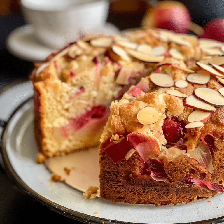 Rhubarb Marzipan Cake Recipe