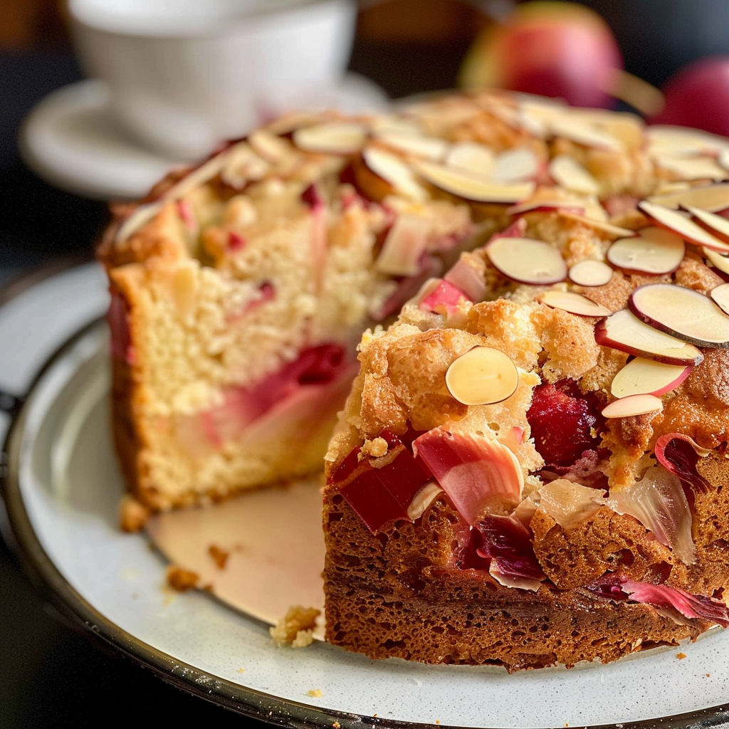 Rhubarb Marzipan Cake Recipe