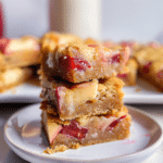 Rhubarb & Custard Blondies