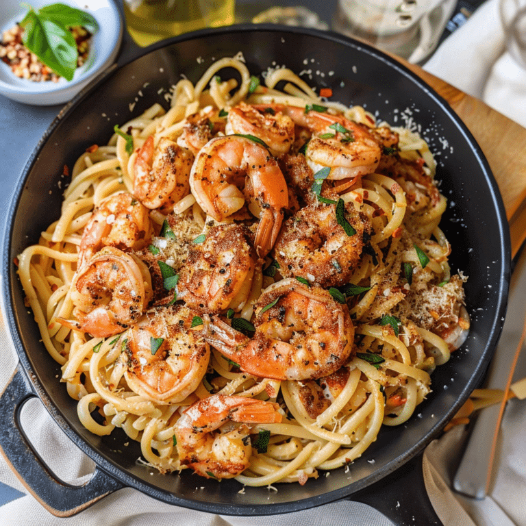 Cajun Shrimp Pasta with Spicy Fire-Roasted Tomato Cream