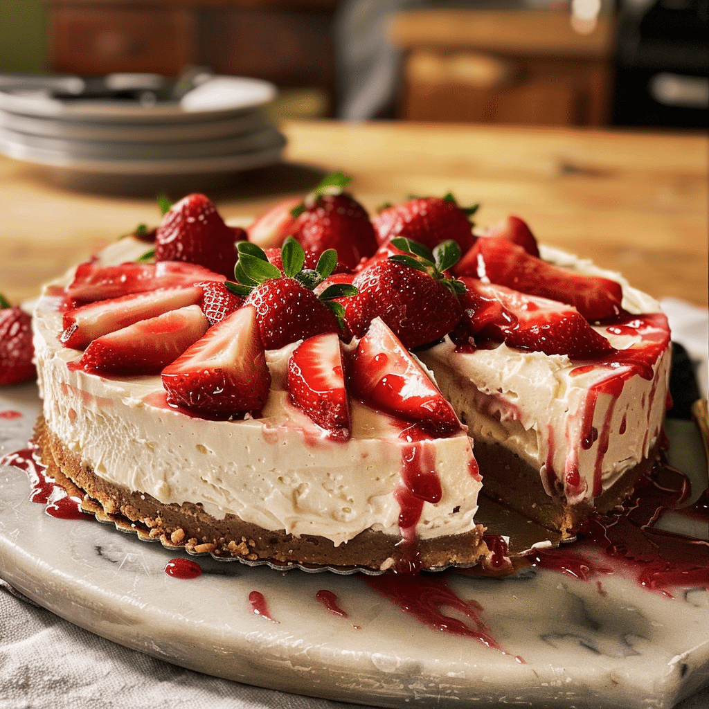 No Bake Strawberry Cheesecake Recipe
